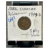 1944 Curacao 1/4 Gulden Coin