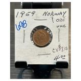 1959 Norway 1 Ore Coin in UNC Condition