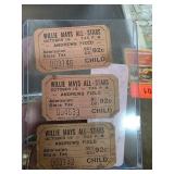 Willie Mays All-Stars Ticket Stubs