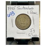1945 Switzerland 1 Franc Silver Coin