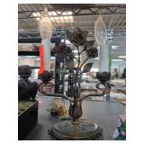 Decorative Floral Two-Light Table Lamp