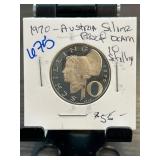 1970 Austria 10 Schilling Silver Coin Proof