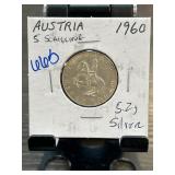 1960 Austria 5 Schilling Coin