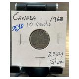 1968 Canada 10-Cent Silver Coin
