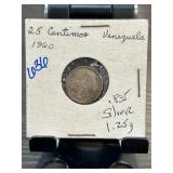 1960 Venezuelan 25 Centimos Silver Coin