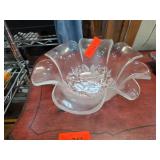 Clear Glass Floral Embossed Bowl