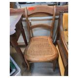 Wooden Chair with Woven Cane Seat