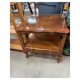 Wooden Side Table With Drawer and Shelf