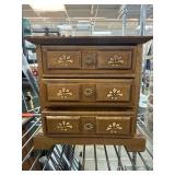 Wooden Three-Drawer Jewelry Chest