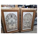Framed Artwork of Ornamental Iron Gate Designs