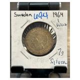 1964 Sweden 1 Krona Silver Coin