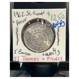1962 St. Thomas & Prince 5 Escudos Coin