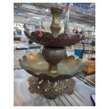 Two-Tiered Ornate Metal Centerpiece