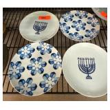 Crate & Barrel Menorah and Dreidel Plates