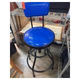 Pittsburgh Adjustable Swivel Stool, Blue Seat