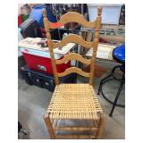 Wood Ladder-Back Chair with Woven Seat