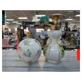 Porcelain Decorative Pump Bottles with Floral Moti