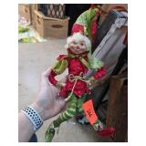 Festive Posable Fabric Elf Figurine