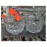 Cut Crystal Creamer and Sugar Bowl Set
