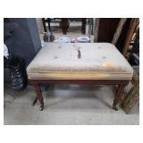 Upholstered Wooden Stool With Casters