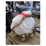 Basket With Bag of Assorted Wine Corks