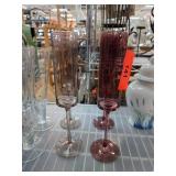 Colored Glass Champagne Flutes