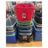 Sterilite Plastic Storage Bins, Assorted Colors