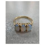 10k Gold and Opal Ring with Triple Stones