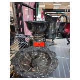 Metalware Pieces Including Damaged Pitcher