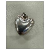 Sterling Silver Heart Pendant With Jingle Sound
