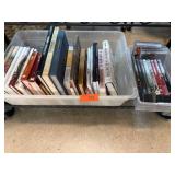 Books and DVDs in Plastic Bins