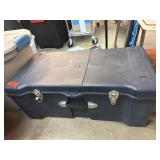 Contico Black Plastic Storage Trunk With Latches