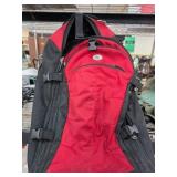 Black and Red Wheeled Backpack with Straps