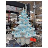Ceramic Christmas Tree With Blue Lights
