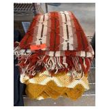 Two Hand-Crocheted Afghan Blankets