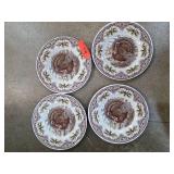 4 Victorian English Pottery Plates