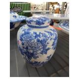 Blue and White Lidded Porcelain Vase