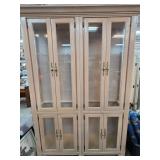 Light Wood Display Cabinet With Shelves