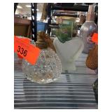 Two Decorative Glass Perfume Bottles