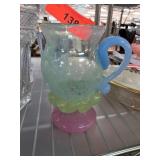Murano Handblown Multicolored Glass Pitcher Signed