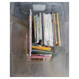 Childrenï¿½s Books in Plastic Bin