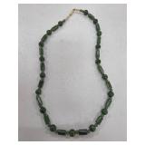 Jade Beaded Necklace With Cylindrical Beads