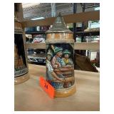 German Ceramic Beer Stein With Lid
