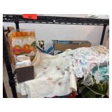 Vintage Linens and Pottery Barn Curtains