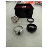 Five Assorted Rings in Box
