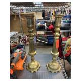 Brass Candlesticks with Ornate Bases