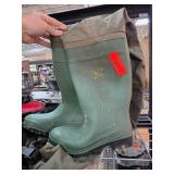 Green Rubber Boots with Attached Waders
