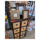 Wooden Cabinet with Frames and CDs Included