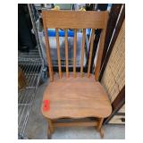 Wooden Rocking Chair with Slat Back Design