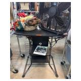 Black Media Stand With Shelving